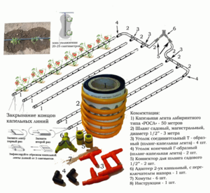 Listahan at paglalarawan ng mga materyales para sa pag-install ng sarili ng drip irrigation