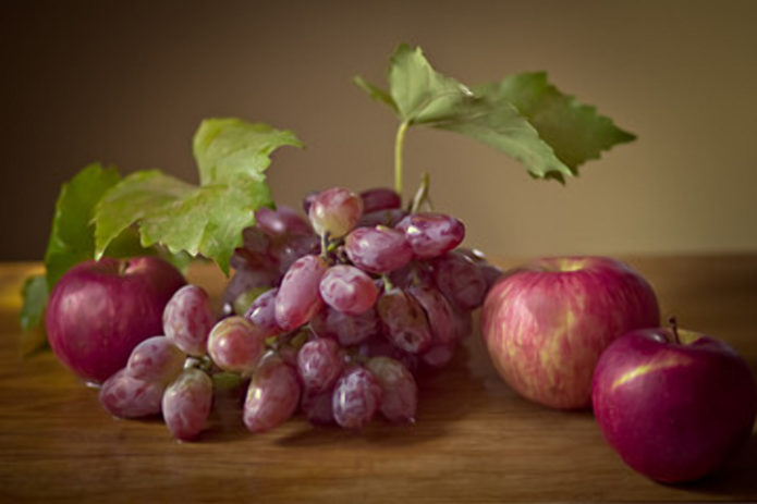 Grapes on the table