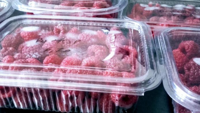 Frozen raspberries