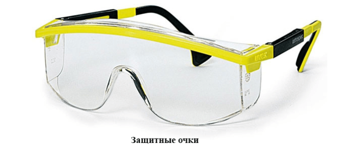 Construction safety glasses